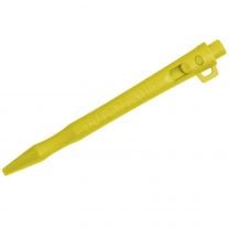 Detectable HD Retractable Pens - Standard Ink (Pack of 50) - Black Ink, Yellow Housing, Lanyard